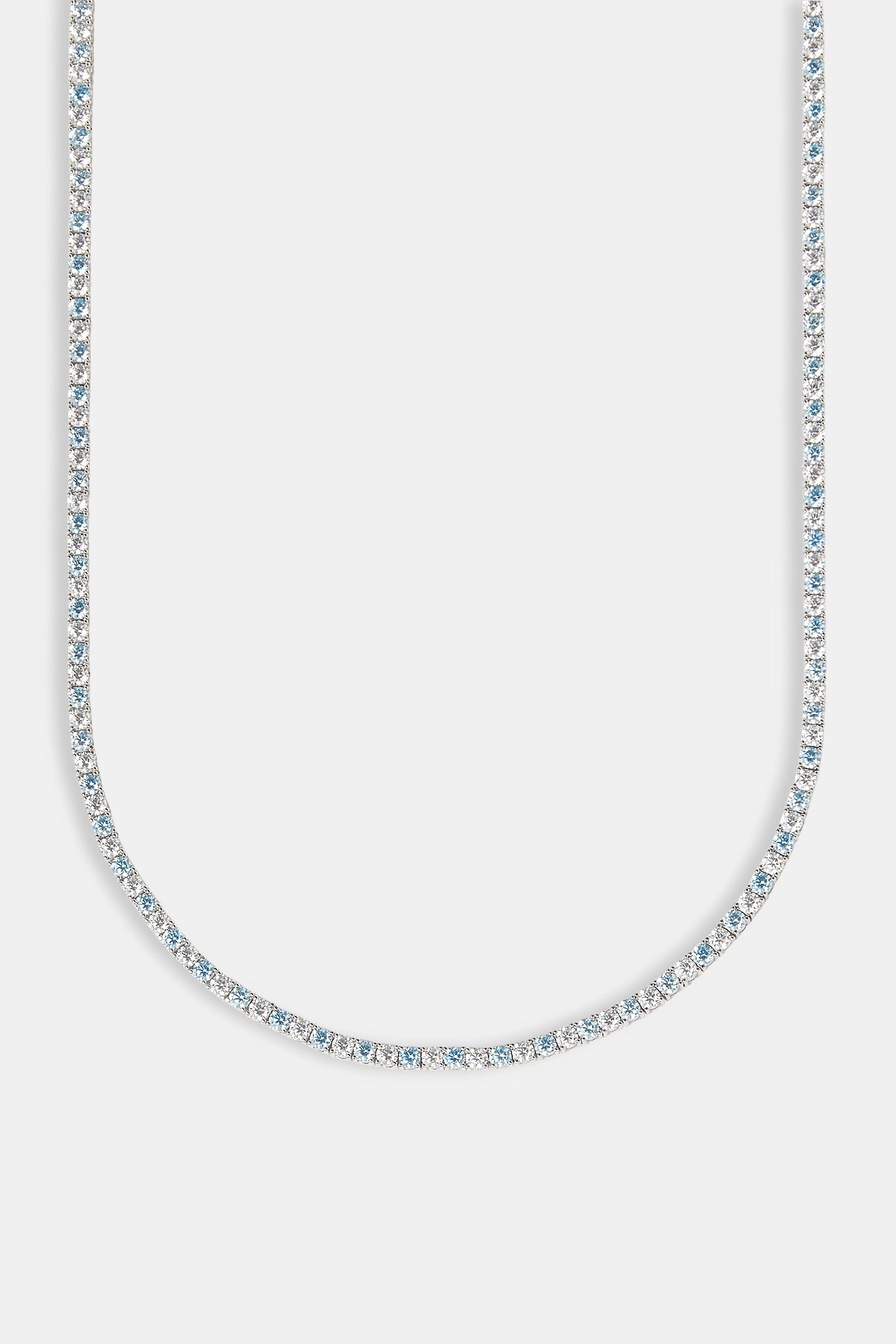 Blue & Clear Stone Tennis Chain - 3mm